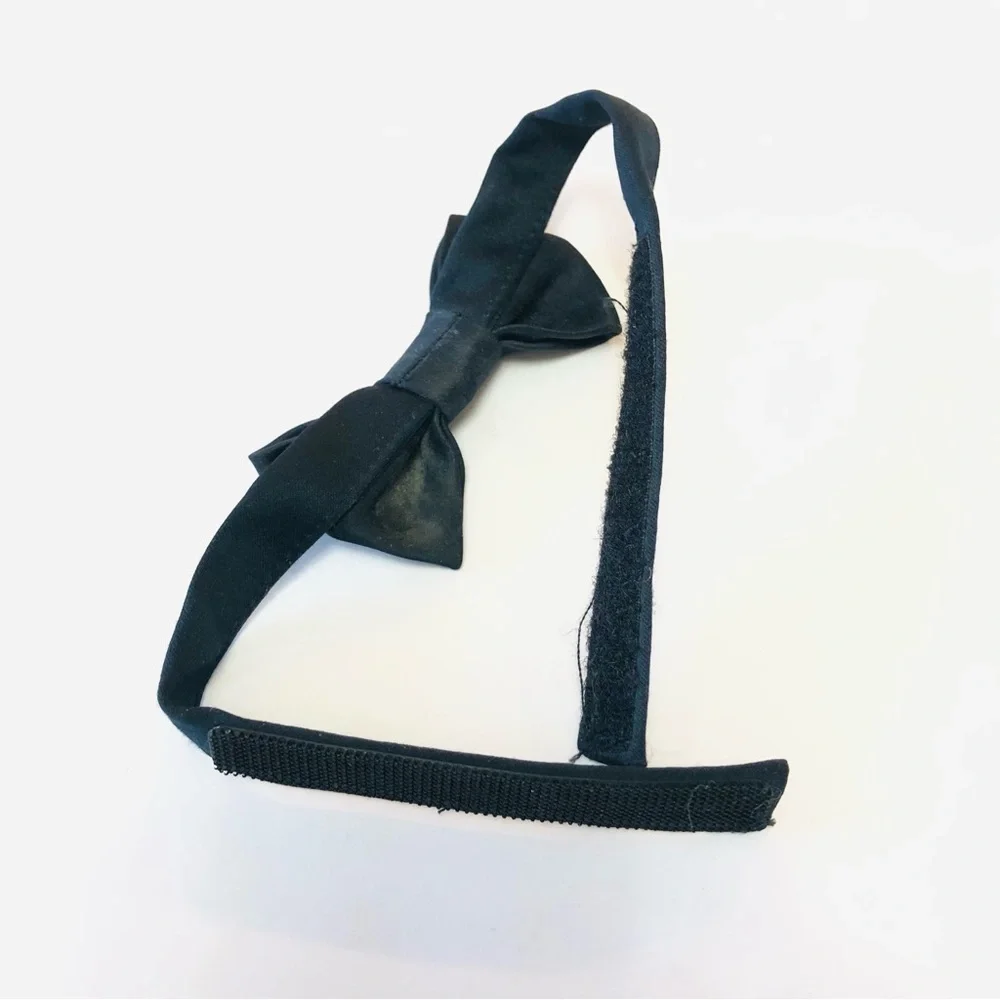 Tie Bundle - Black Satin Bow Tie & Red and Black Clip-on Long Tie - Boys 12m-24m